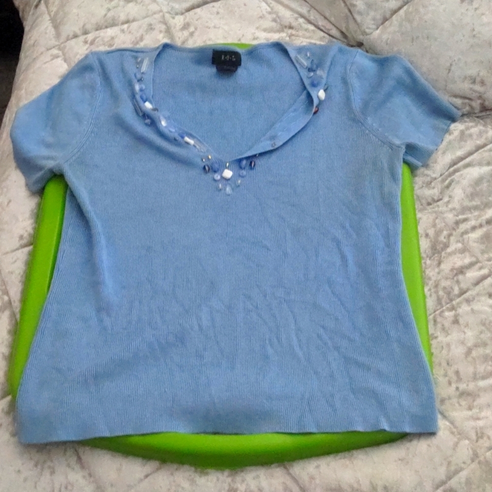 R.O.T. LIGHT BLUE EMBEDDED DESIGN  SHORT SLEEVE (L)